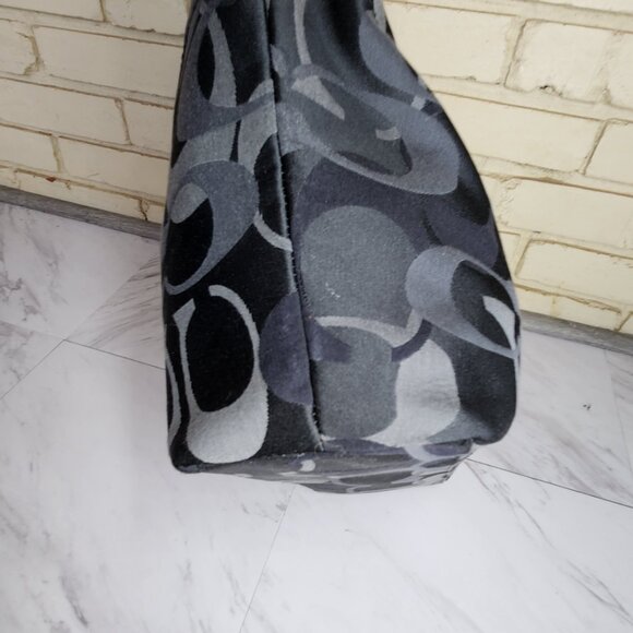Euc Coach Carly Signature Black & Gray Shoulder Bag Large - Picture 11 of 17